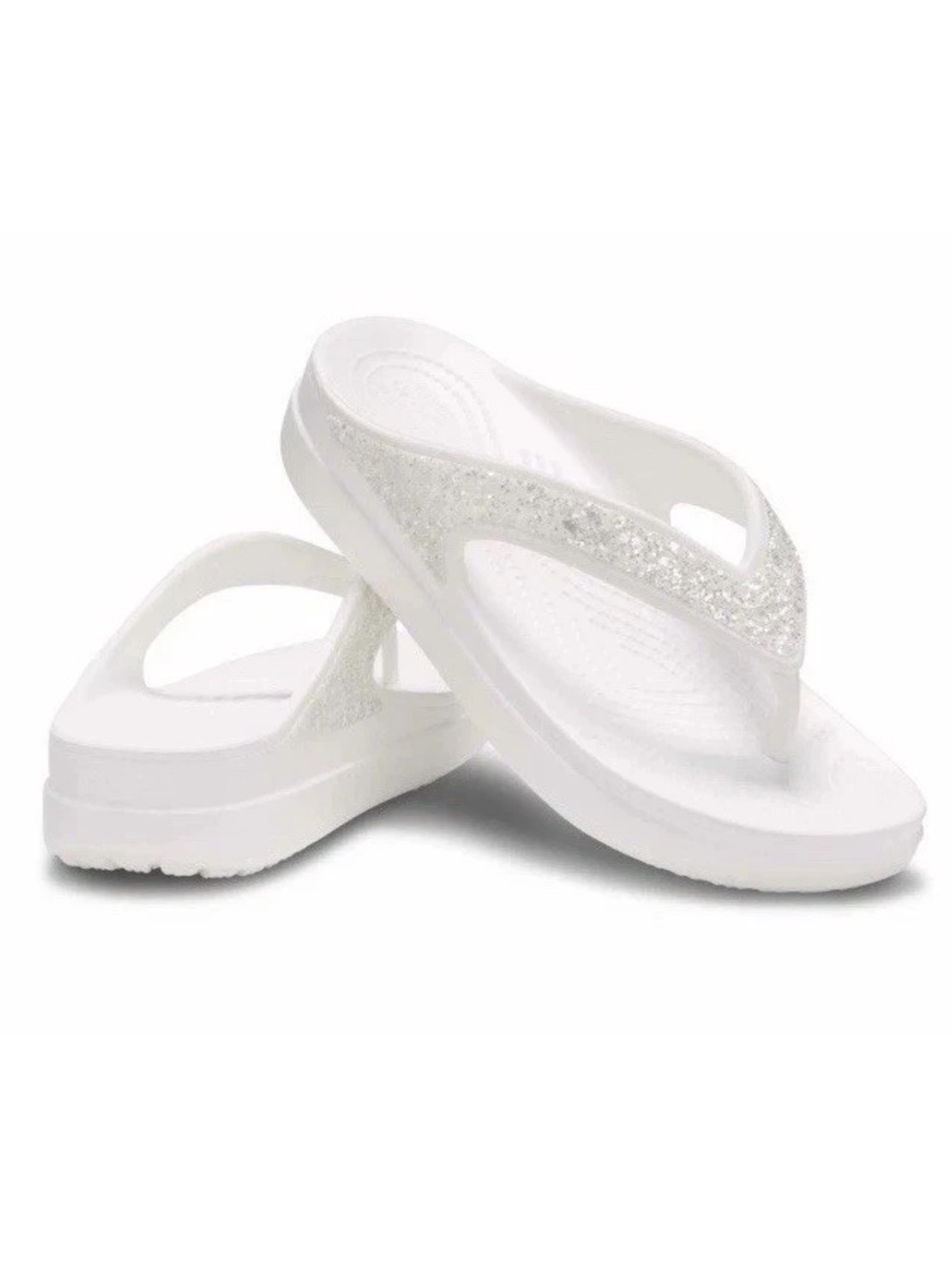Crocs Sloane Women Size 6 Embellished Flip Flops Glitter Beaded Sandals Platform